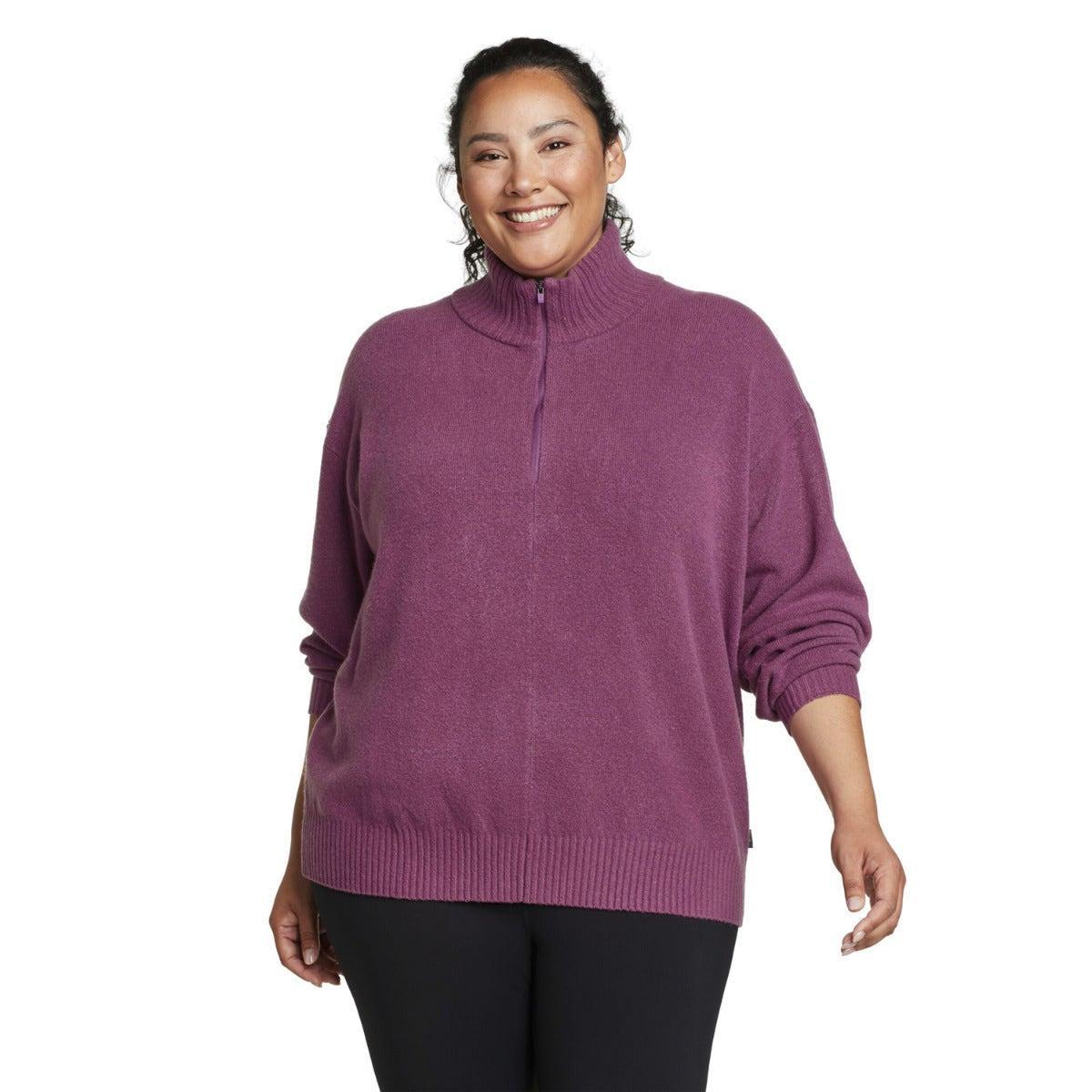 Image of Alpine Route Essentials Sweatshirt Mit Kurzem Reißverschluss Damen Puderrosa XXL