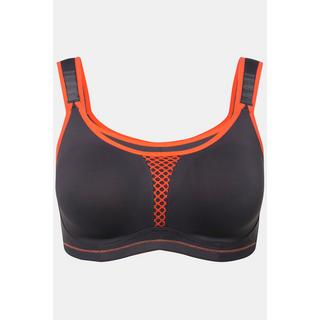 Ulla Popken  Reggiseno sportivo senza ferretto in microfibra con inserto di retina e coppa C-D 