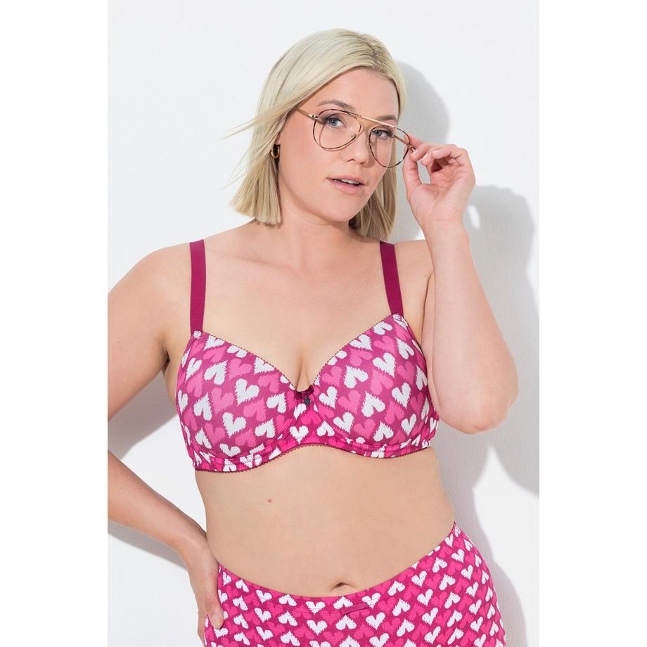 Ulla Popken Reggiseno con Ferretto Cuori Coppe Morbide  