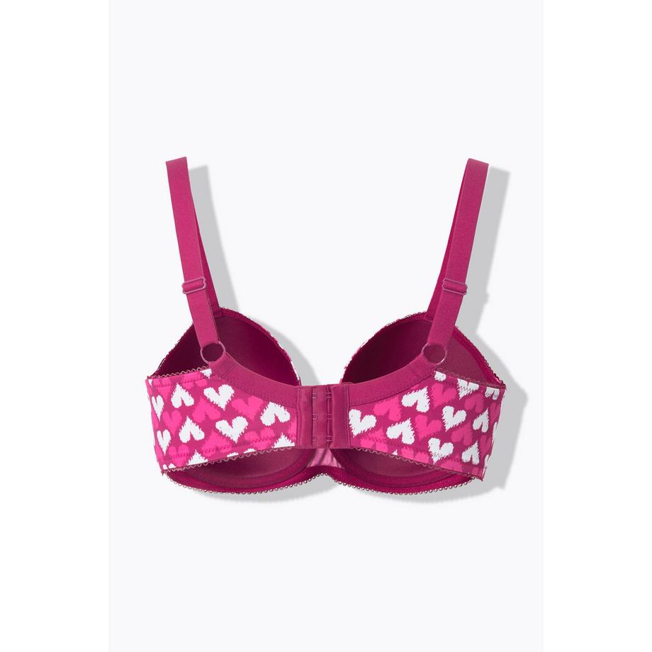 Ulla Popken Reggiseno con Ferretto Cuori Coppe Morbide  