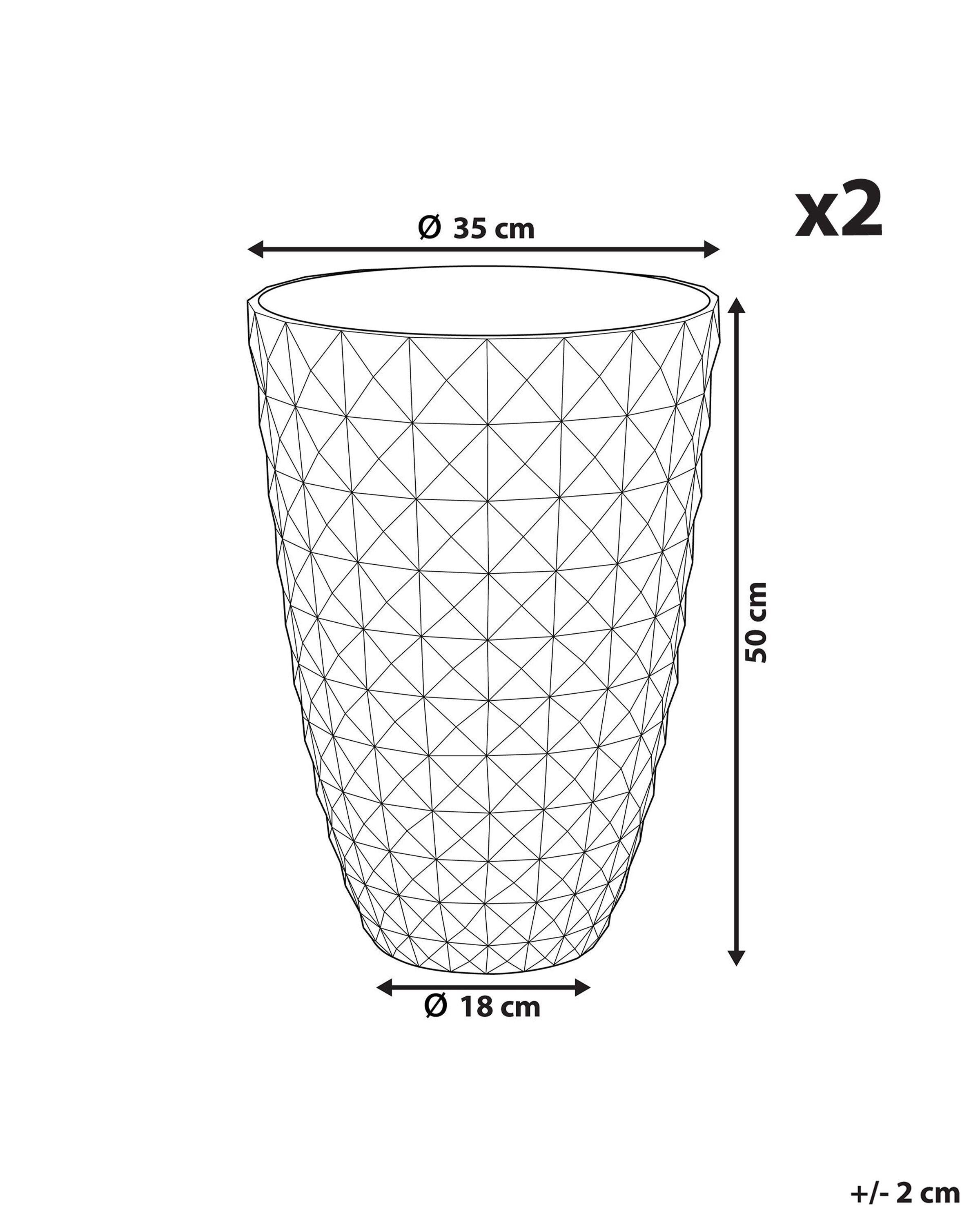 Beliani Lot de 2 pots de fleurs en Fibre d'argile Moderne FERIZA  