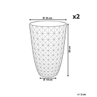 Beliani Set di 2 vasi per piante en Fibra d'argilla Moderno FERIZA  