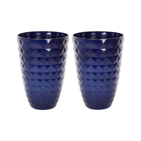 Beliani Lot de 2 pots de fleurs en Fibre d'argile Moderne FERIZA  