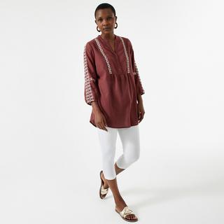 La Redoute Collections  Tunika mit Henley-Ausschnitt und 3/4-Ärmeln 