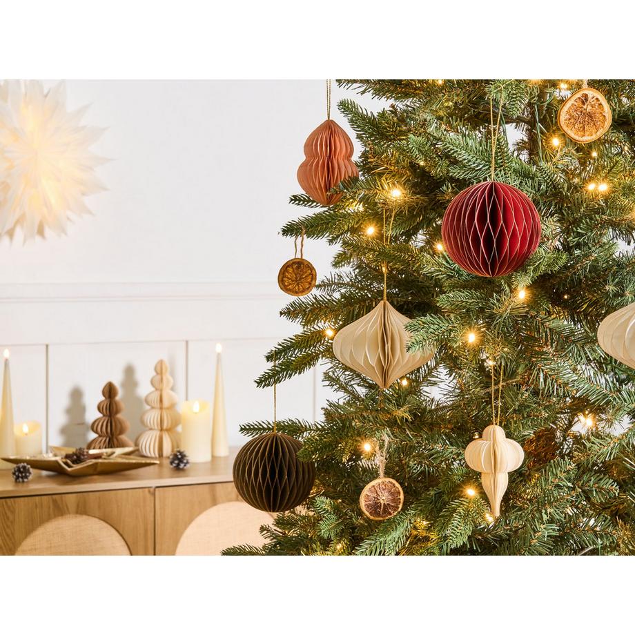 Beliani Lot de 20 décorations pour sapin de Noël en Papier Traditionnel STORA  