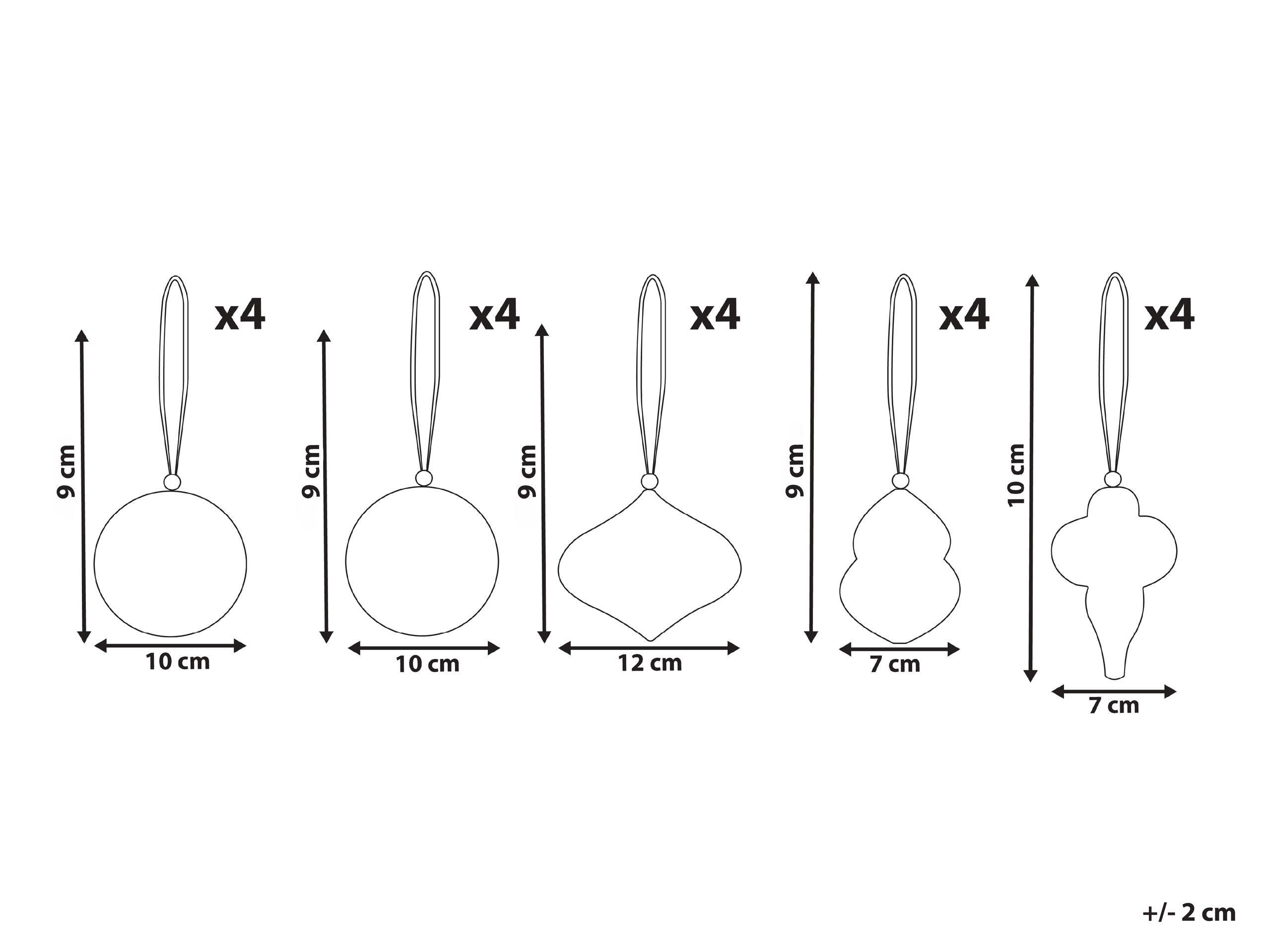 Beliani Set di 20 decorazioni per l'albero di Natale en Carta Classico STORA  