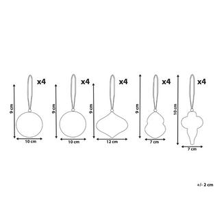 Beliani Set di 20 decorazioni per l'albero di Natale en Carta Classico STORA  