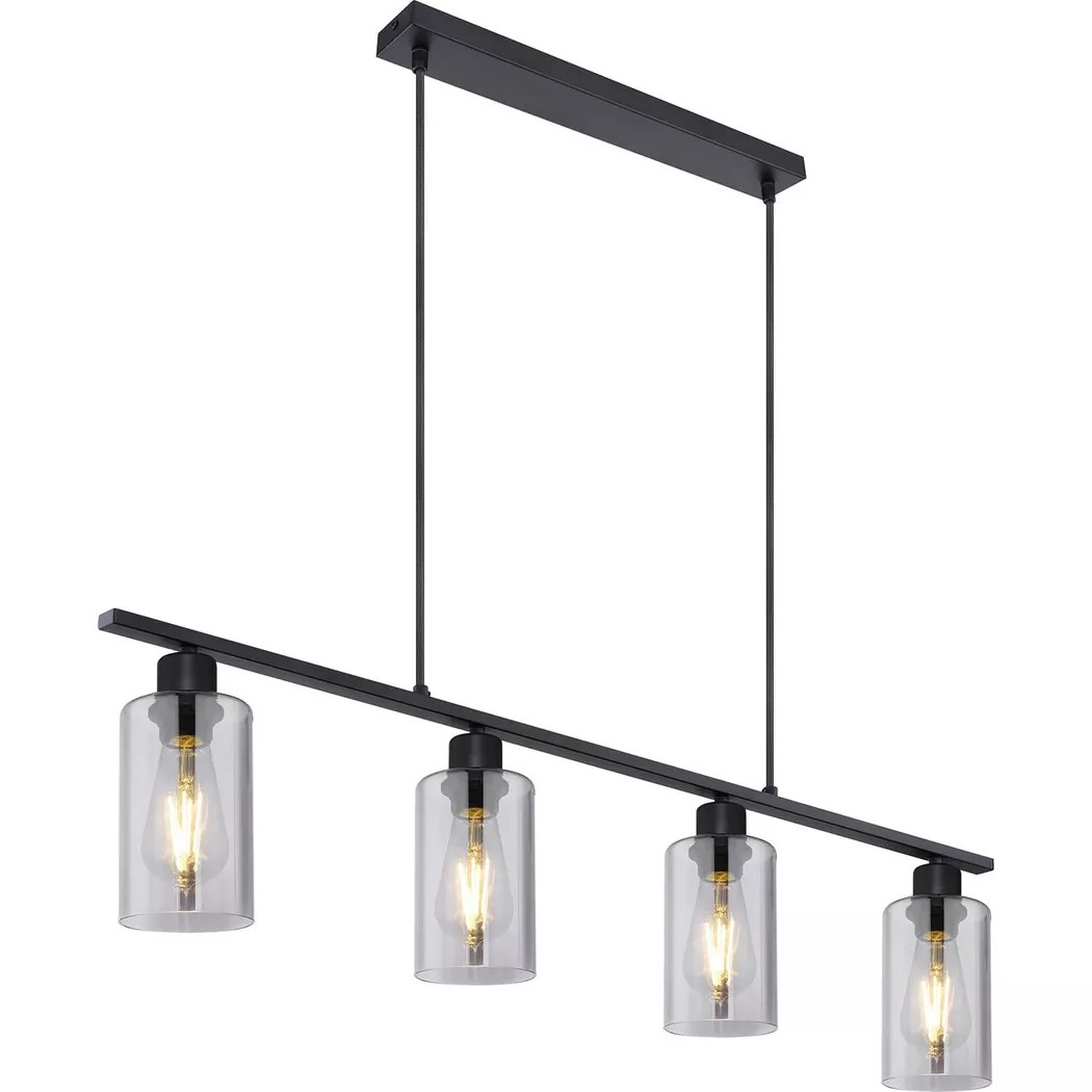 mutoni – Hängeleuchte Hadera Metall matt 4xE27, One Size, Schwarz