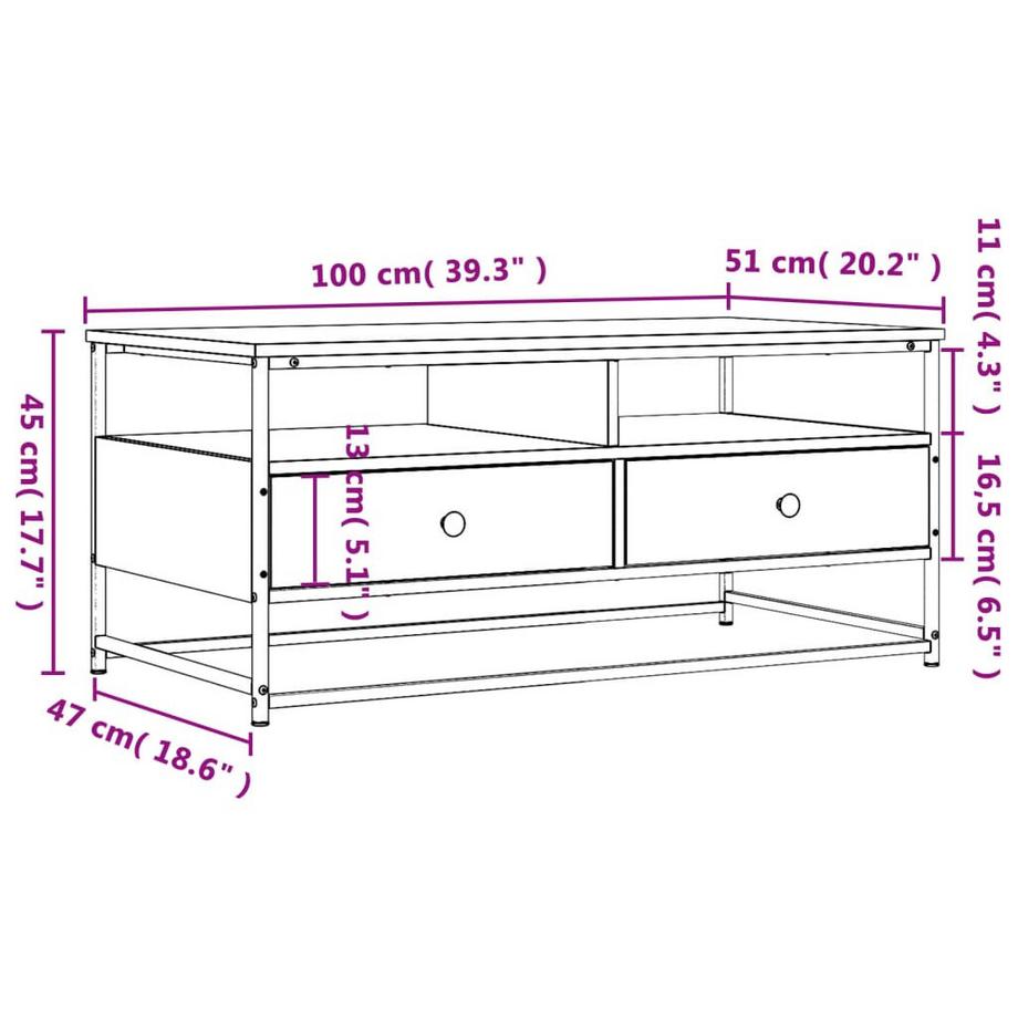 VidaXL Table basse bois d'ingénierie  