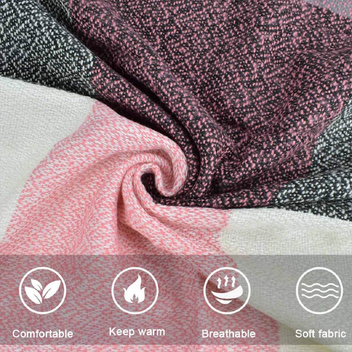 Only-bags.store Sciarpa Pashmina Invernale Quadri Nappe Morbide  