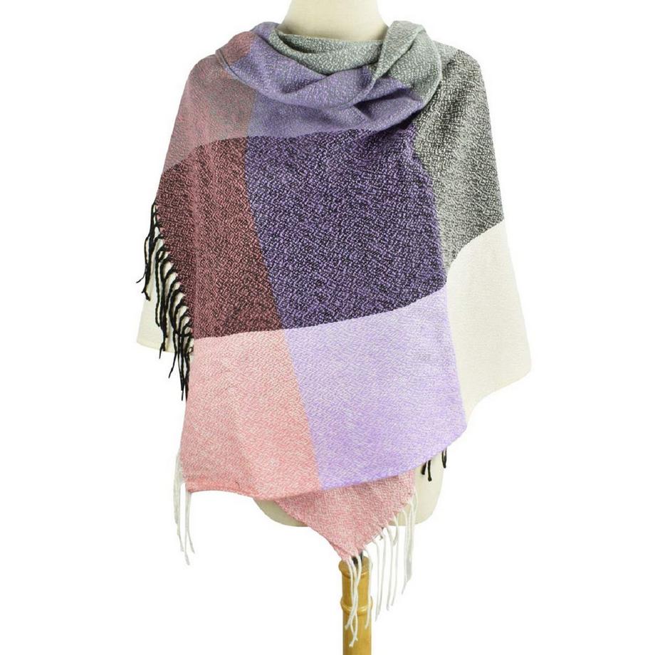 Only-bags.store Kariertes Winter Pashmina Schal Weiche Quasten  
