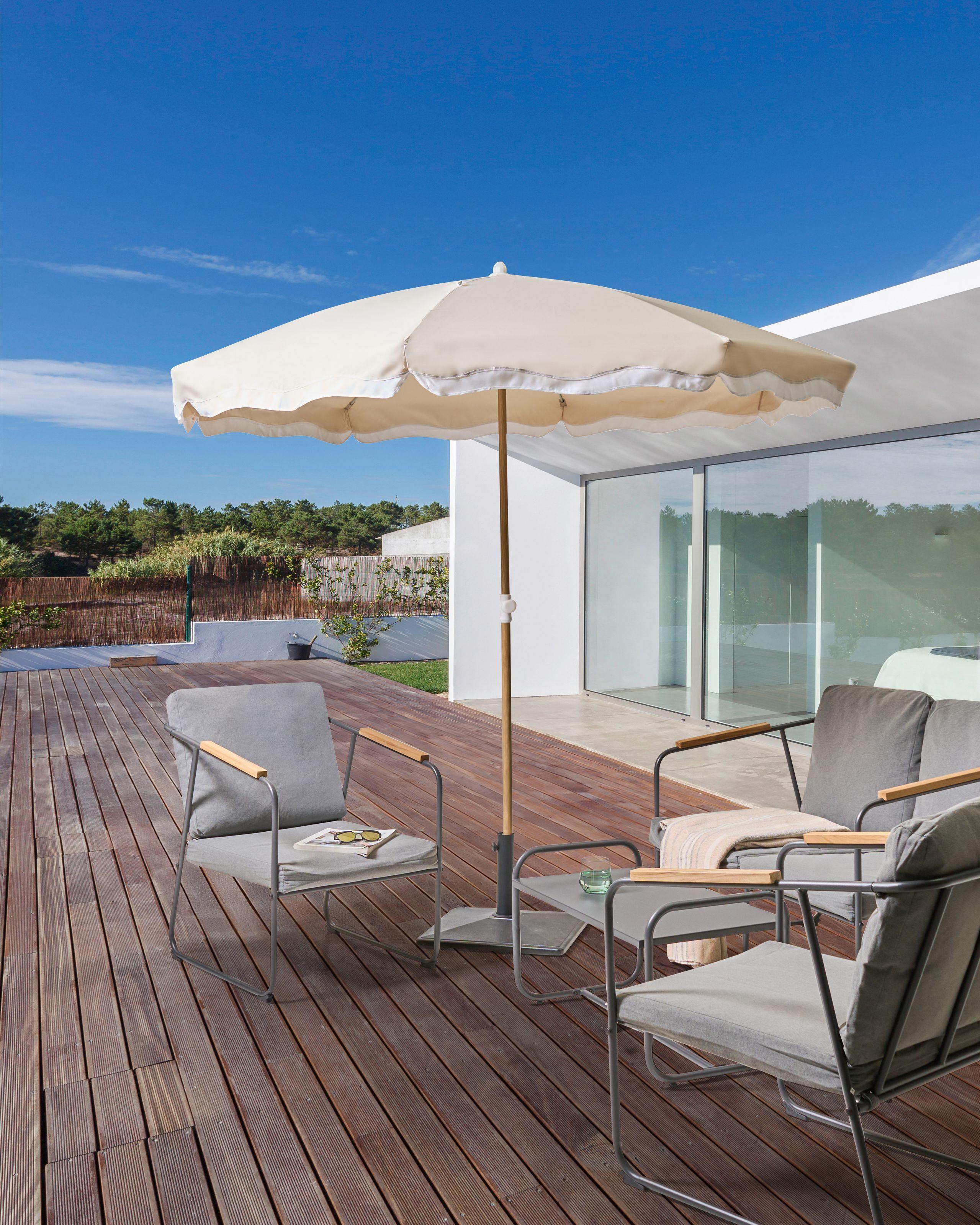 Beliani Parasol de jardin en Tissu Traditionnel SESTRIERE  