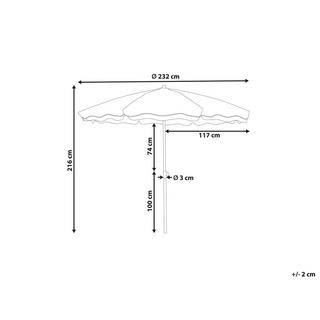 Beliani Parasol de jardin en Tissu Traditionnel SESTRIERE  