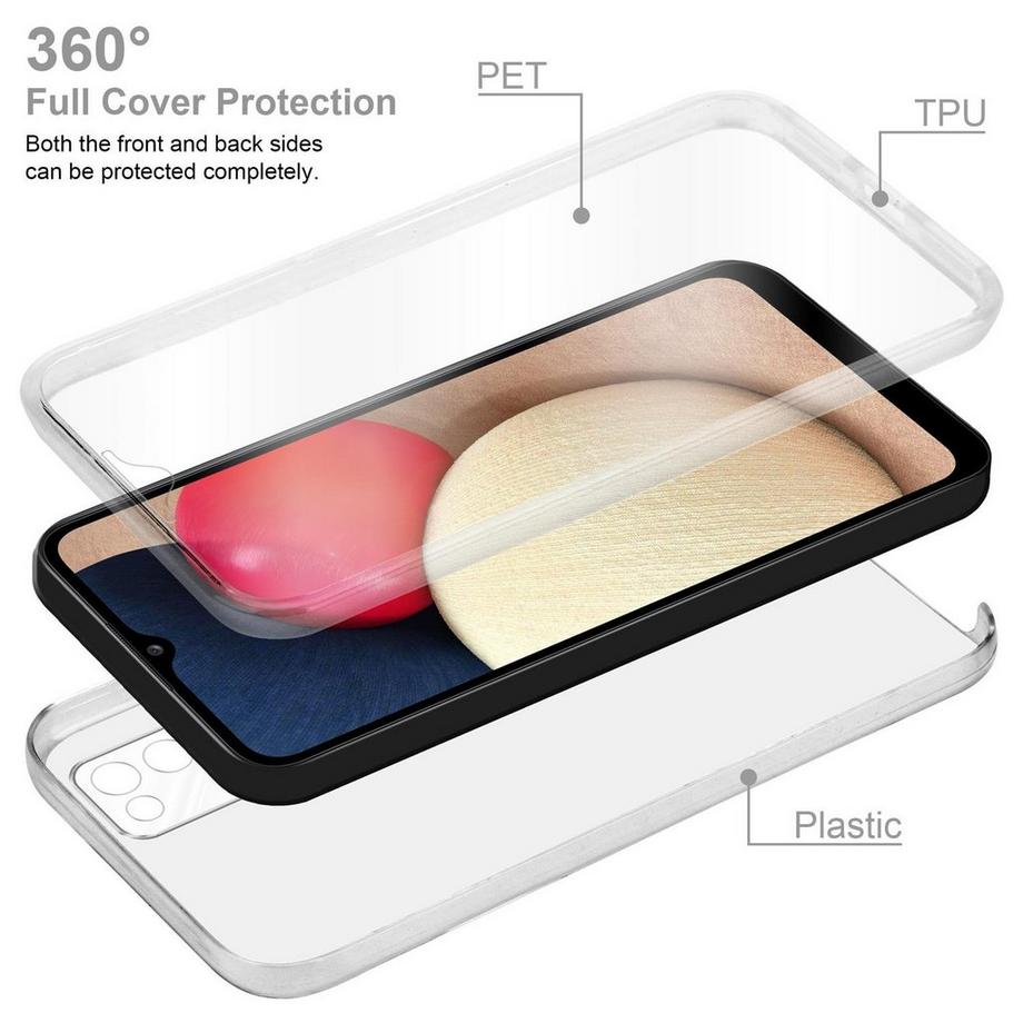 Cadorabo  Housse compatible avec Samsung Galaxy A02s - 360° Full Body Coque de protection - Protection frontale et dorsale, protection intégrale avec protection d'écran 
