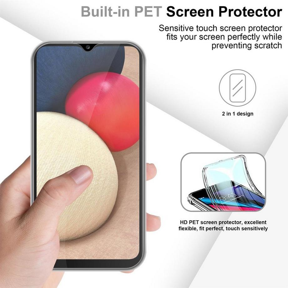 Cadorabo  Housse compatible avec Samsung Galaxy A02s - 360° Full Body Coque de protection - Protection frontale et dorsale, protection intégrale avec protection d'écran 