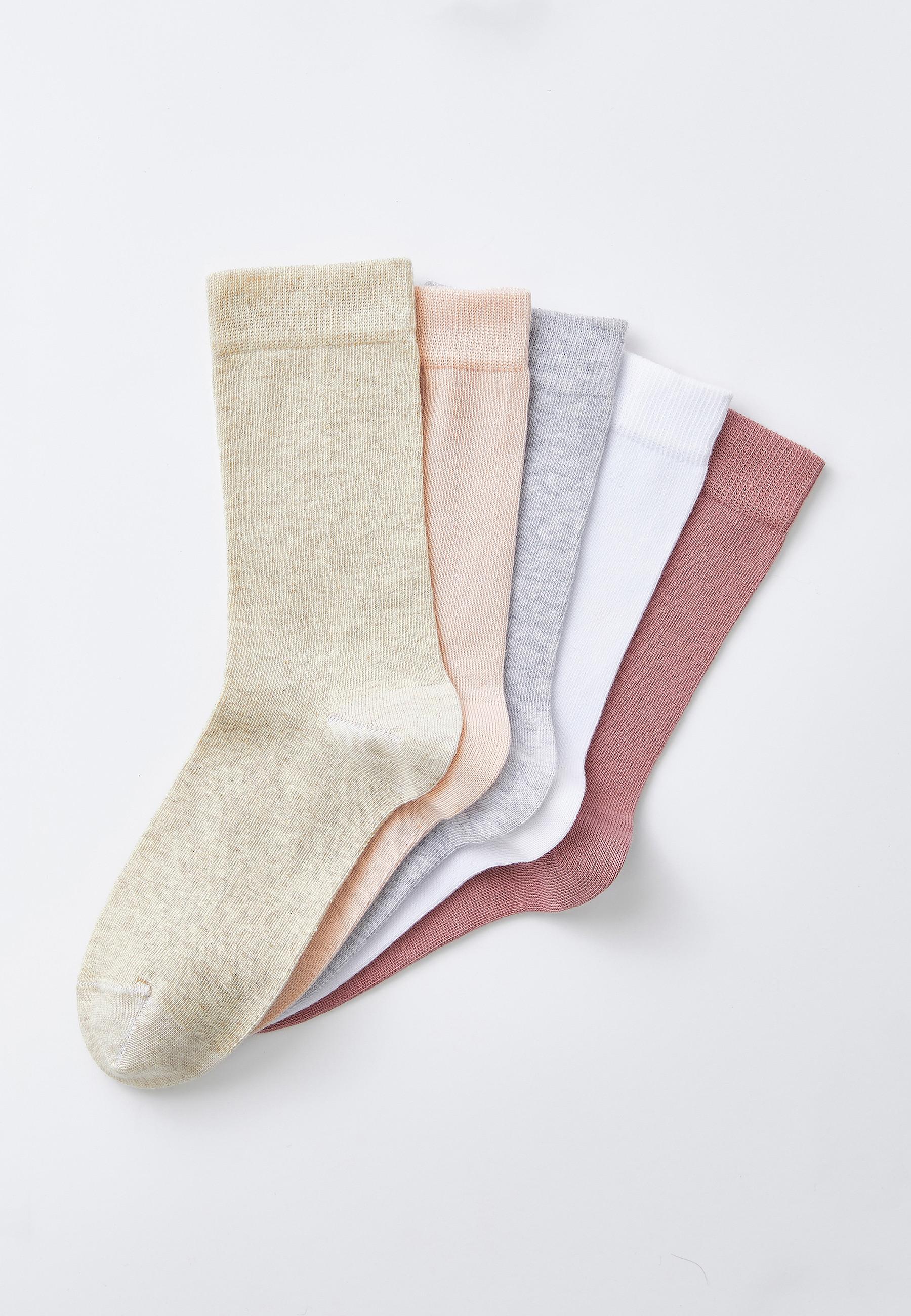 Image of 5er-pack Socken Aus Jersey. Damen Multicolor 39-41