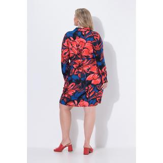 Ulla Popken Abito camicia Classic Fit floreale maniche lunghe  