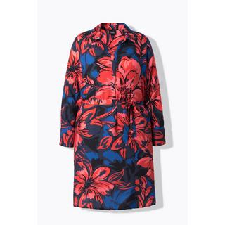 Ulla Popken Abito camicia Classic Fit floreale maniche lunghe  