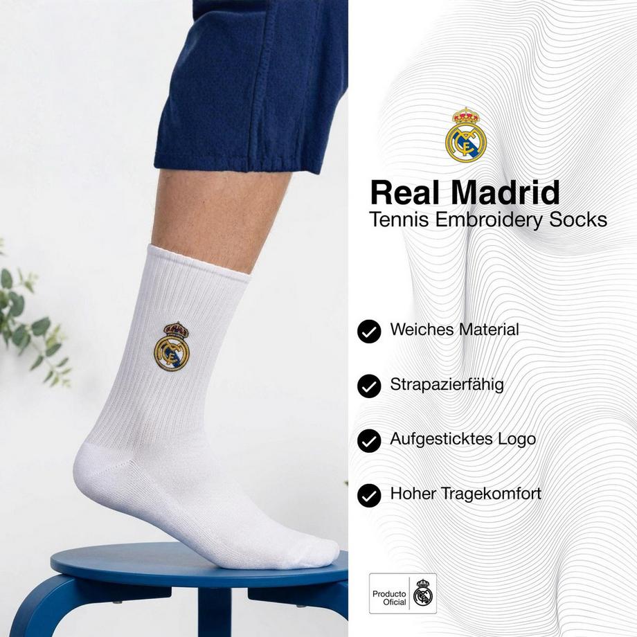 Real Madrid Stretch RM Crew Socks Pack de 5 Embroidery  