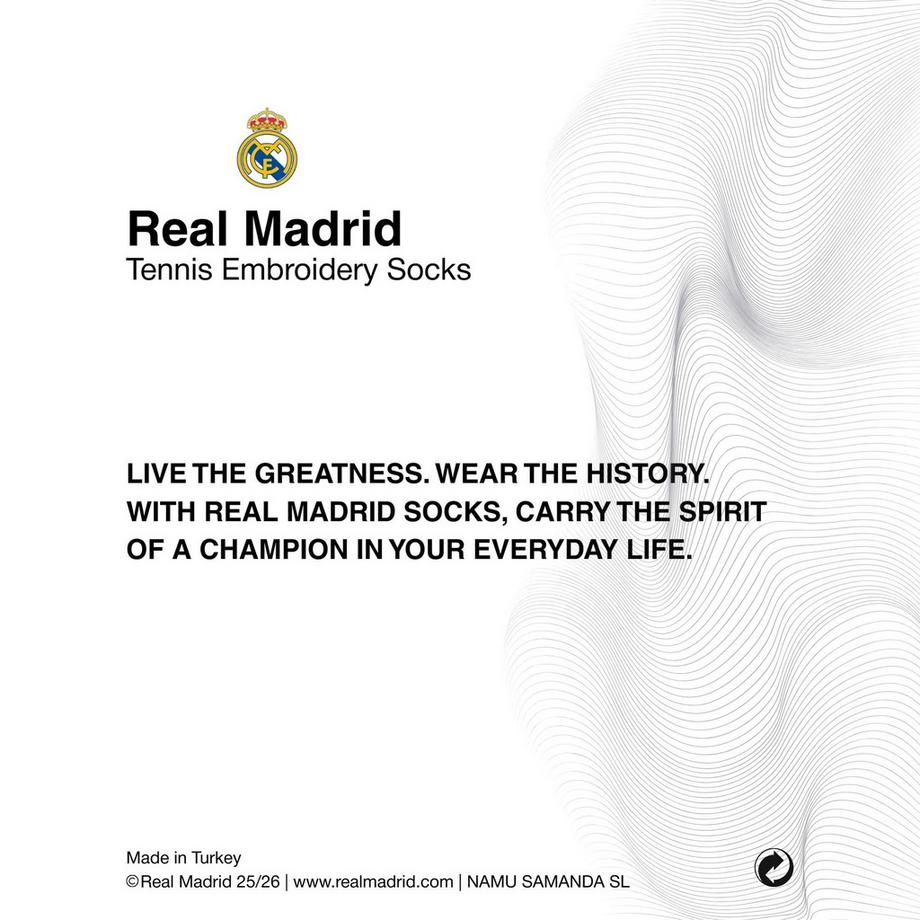 Real Madrid Stretch RM Crew Socks Pack de 5 Embroidery  