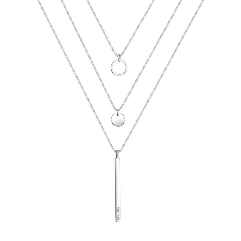 Elli  Halskette Geo Kreis Layer Kristalle 