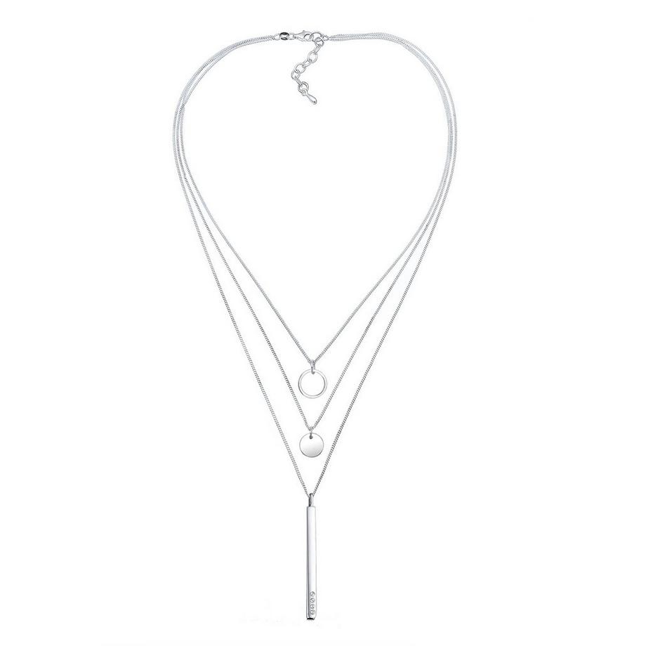 Elli  Halskette Geo Kreis Layer Kristalle 