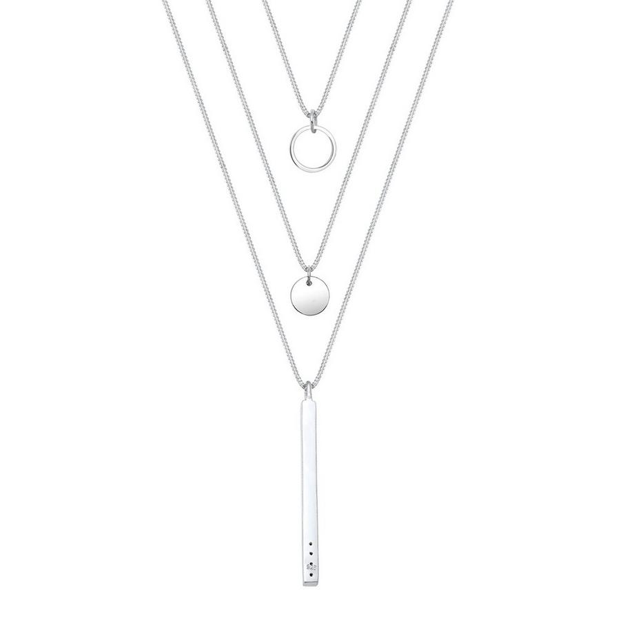 Elli  Halskette Geo Kreis Layer Kristalle 