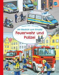 Mit Blaulicht zum Einsatz! Feuerwehr und Polizei Jaekel, Franziska; Böwer, Niklas (Illustrationen) Copertina rigida 