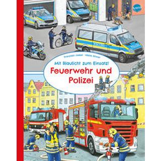 Mit Blaulicht zum Einsatz! Feuerwehr und Polizei Jaekel, Franziska; Böwer, Niklas (Illustrationen) Copertina rigida 