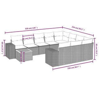 VidaXL set divano da giardino Polirattan  