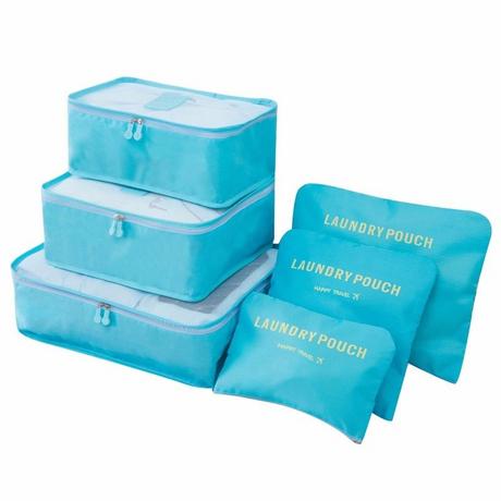 eStore Set de rangement pour sacs de voyage - Bleu clair  