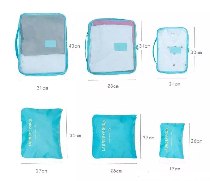 eStore Set organizer per borse da viaggio - Azzurro  