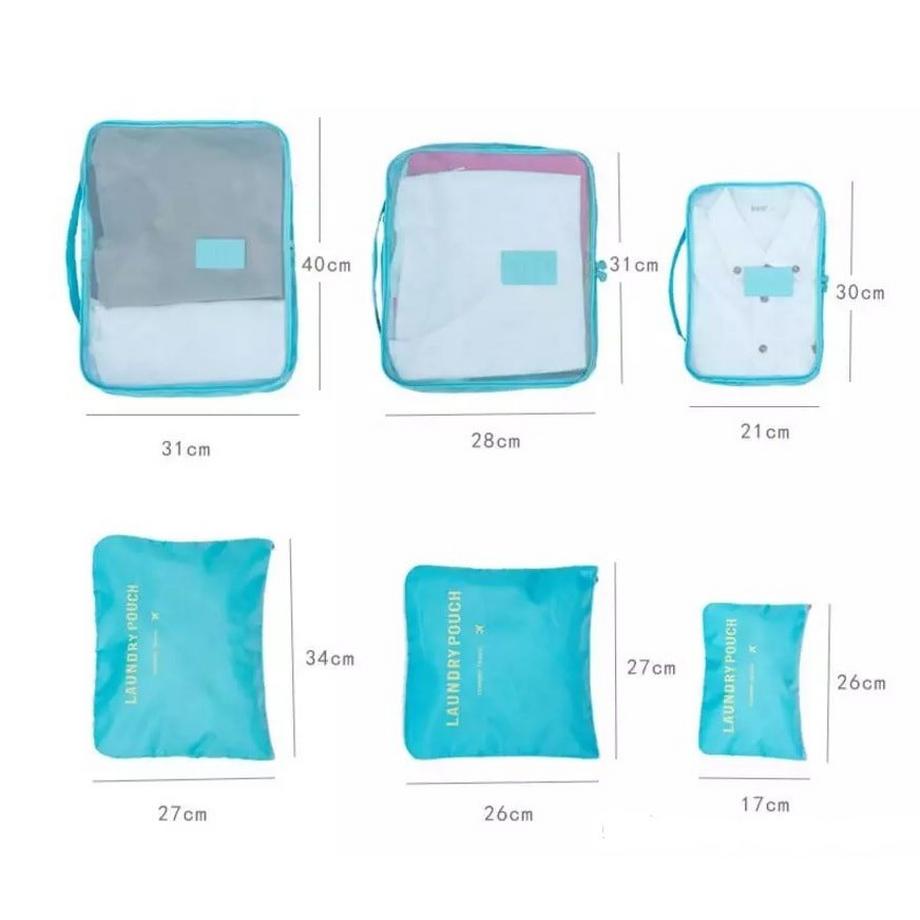 eStore Set de rangement pour sacs de voyage - Bleu clair  