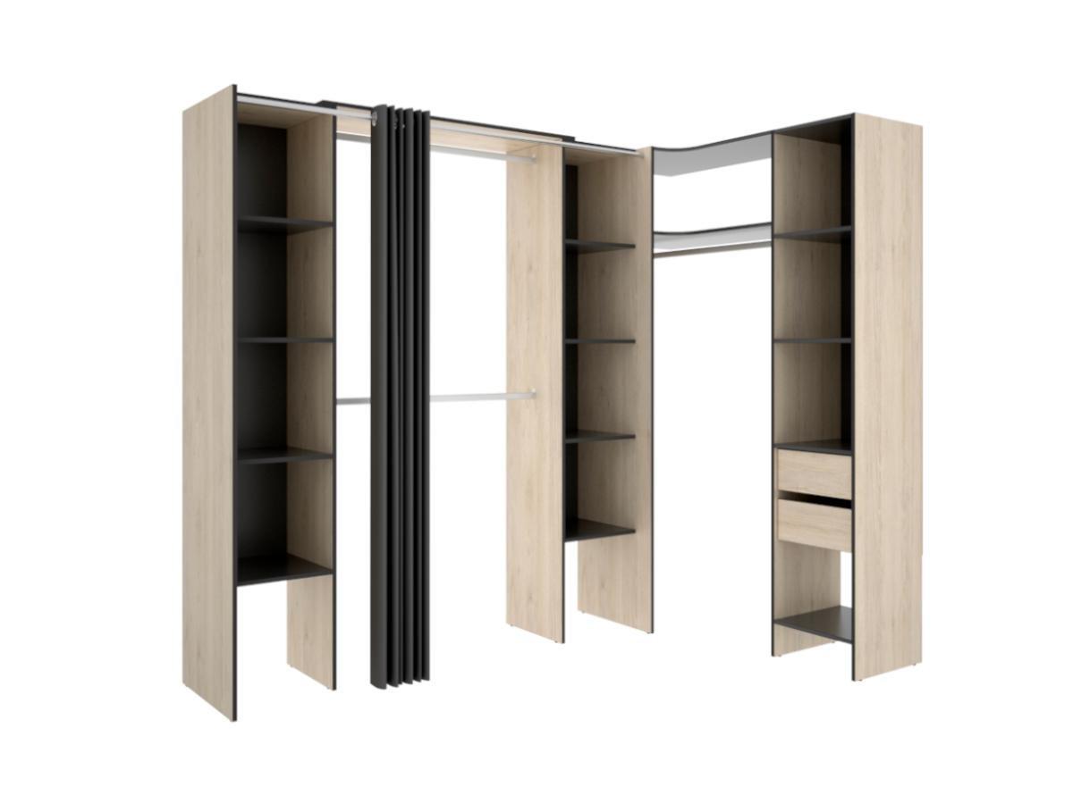 Vente-unique Dressing d'angle extensible DORIAN L12Chêne  