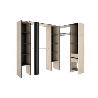 Vente-unique Dressing d'angle extensible DORIAN L12Chêne  