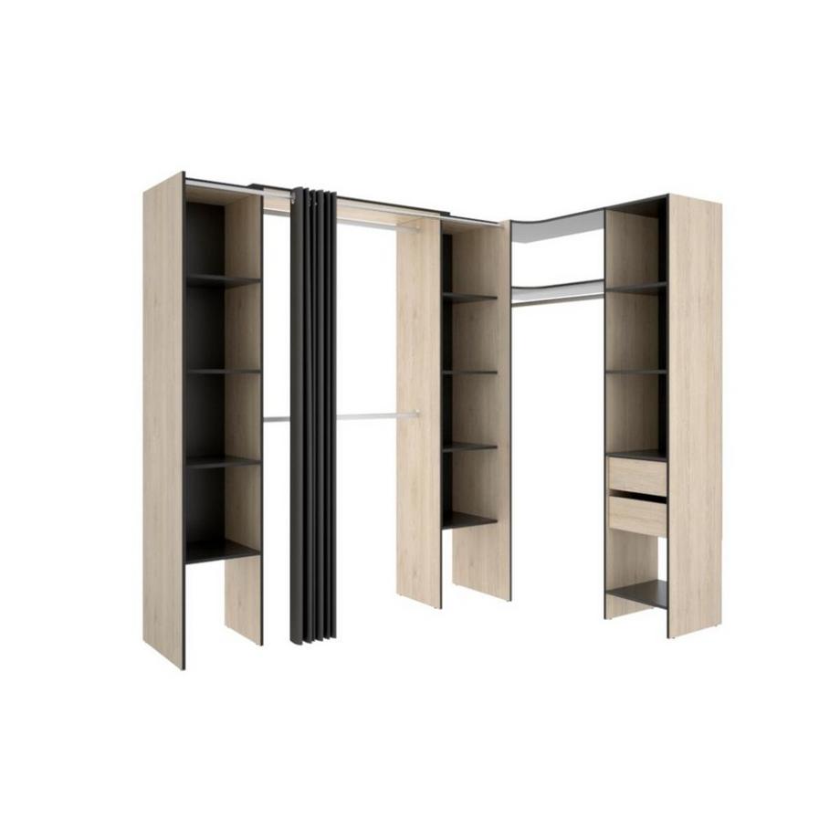 Vente-unique Dressing d'angle extensible DORIAN L12Chêne  
