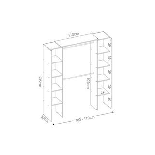 Vente-unique Dressing d'angle extensible DORIAN L12Chêne  
