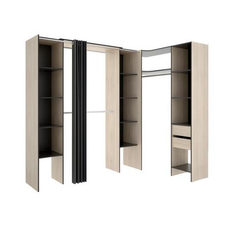 Vente-unique Dressing d'angle extensible DORIAN L12Chêne  