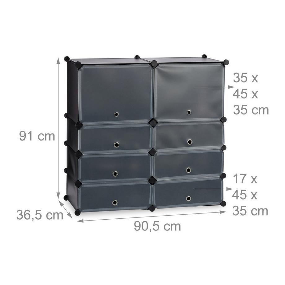 B2X Scaffale portascarpe in plastica con 8 scomparti  