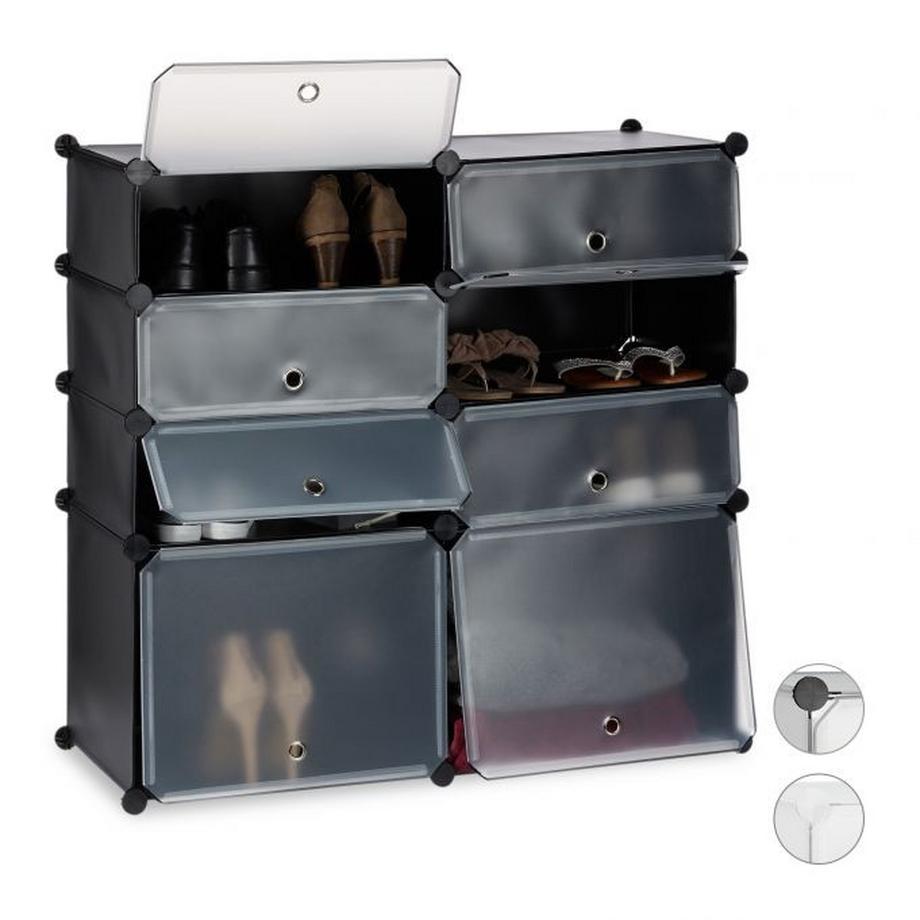 Scaffale portascarpe in plastica con 8 scomparti