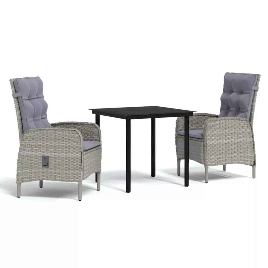 VidaXL - Garten essgruppe poly-rattan, One Size, Grau