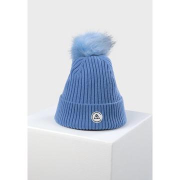 Kaschmir Rib Mütze mit Bommel