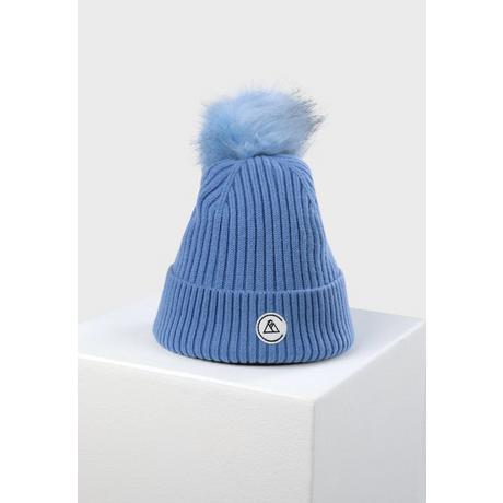 CASH-MERE.CH Kaschmir Rib Mütze mit Bommel  