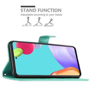 Cadorabo  Housse compatible avec Samsung Galaxy A52 (4G / 5G) / A52s - Coque de protection au design floral avec fermeture magnétique, fonction de support et emplacements pour cartes 