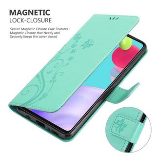 Cadorabo  Housse compatible avec Samsung Galaxy A52 (4G / 5G) / A52s - Coque de protection au design floral avec fermeture magnétique, fonction de support et emplacements pour cartes 