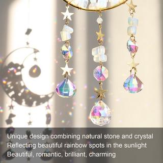 Alopini Cristal de soleil, pendentif lune, décoration de fenêtre, pendentif arc-en-ciel, cristal de soleil, pendentif arc-en-ciel  