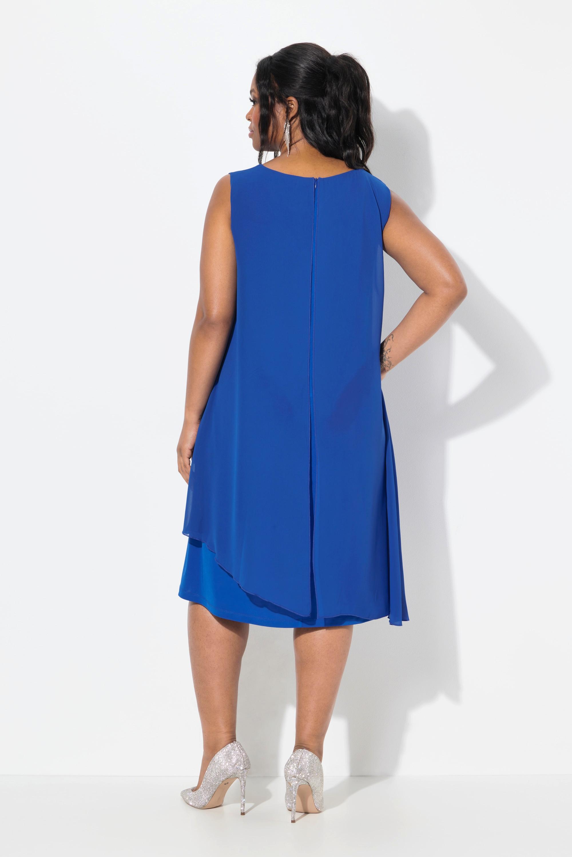 Ulla Popken Abito Doppio Strato Linea A Scollo Rotondo Senza Maniche  