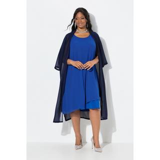 Ulla Popken Abito Doppio Strato Linea A Scollo Rotondo Senza Maniche  