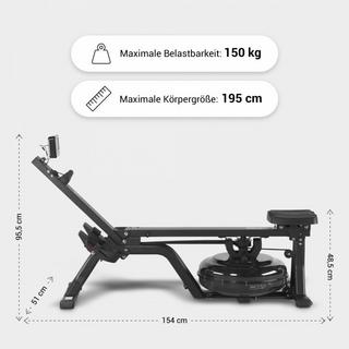 Gorilla Sports  Wasserrudergerät mit Trainingscomputer 