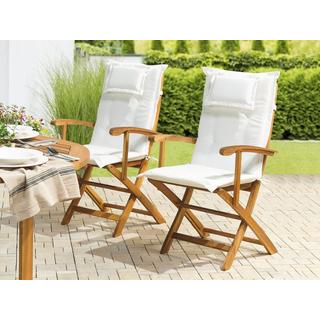 Beliani Lot de 2 chaises en Acacia Traditionnel MAUI  